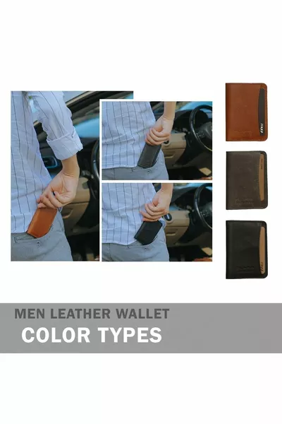 Porte-cartes Mini Wallet noir protégé par RFID en cuir véritable