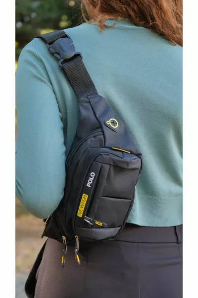 للجنسين أسود مقاوم للماء USB وسماعة رأس الرافعات الخصر وحقيبة الكتف Freebag