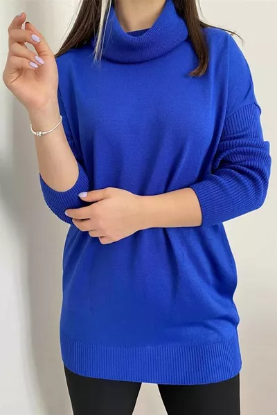 Женский вязаный свитер с воротником и карманами Degaje 