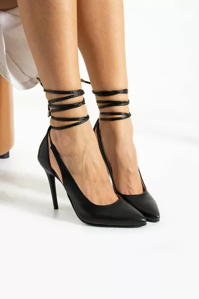Zaneta Zwarte Enkelband Dames Hakken