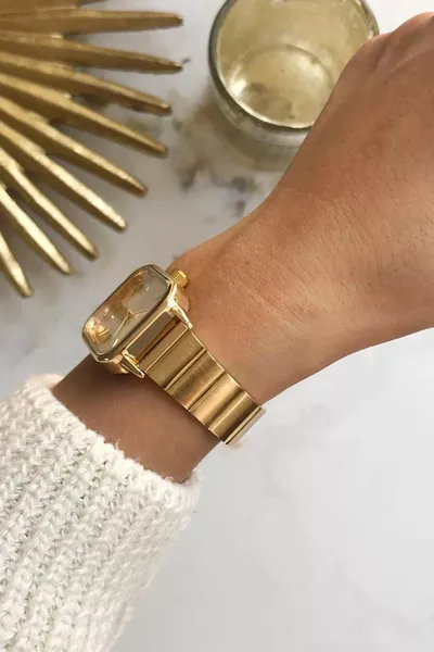 ساعة هيميرا نسائية ذهبية بالكامل