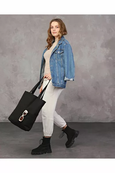 3 جيب أسود حقيبة كتف جبردين