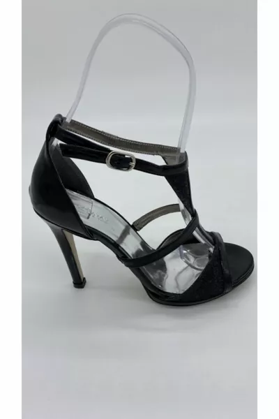 نسائي أسود بريق رقيقة الكعب فساتين السهرة