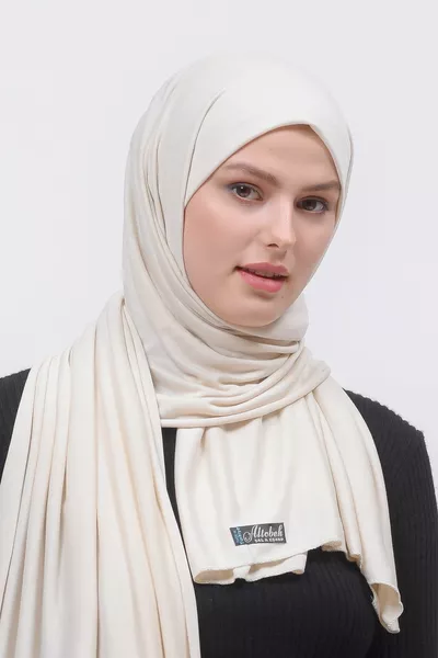 حجاب مشط شال مستقيم كريم