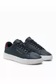 Men's Brand Logo Lace-Up Non-Slip Sole Casual Navy Blue Sneaker 