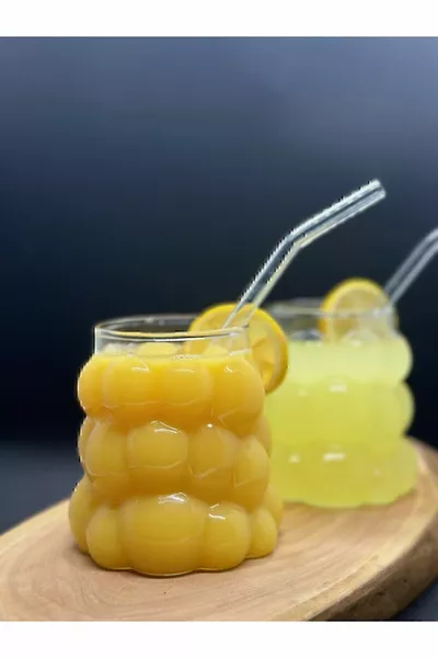 2 Heat Resistant Grape Model Borosilicate Cocktail and Cold - Hot Coffee Cups