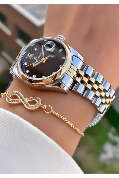 Yellow Silver Color 2 Years Warranty Women's Wristwatch - Bracelet