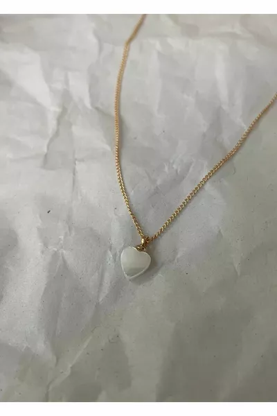 Minimal Pearlescent Gold Necklace
