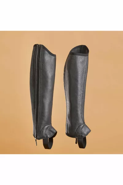 Volwassen Leren Mini Wrap - Zwart - Paardensport