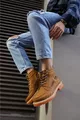  St Lace-Up Orthopédique Semelle Haute/Épaisse Imperméable Et Résistant Au Froid Bottes De Sport Pour Hommes Jaune