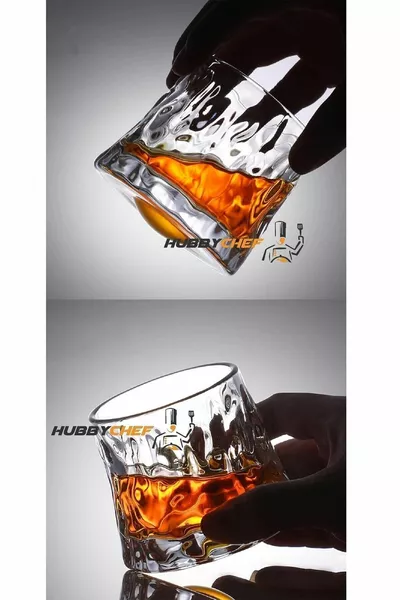 ويسكي كوكتيل زجاج كأس زجاجي  كوب زجاجي دوار طقم من 2  مل