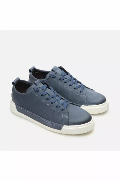 Genuine Leather Blue Men's Casual Shoes