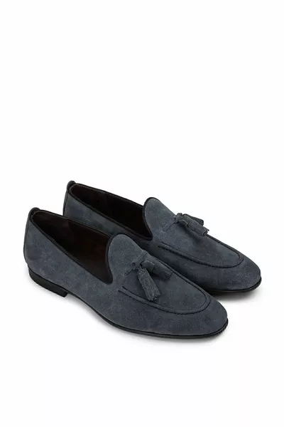 أحذية رجالية رجالية أصلية من جلد الغزال الرمادي