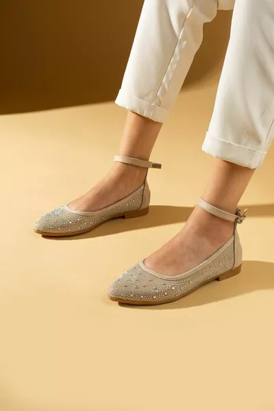 المرأة البيج حجر المعصم الفرقة مريحة وحيد الباليه الشقق