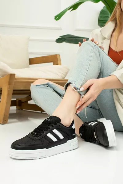 Повседневные унисекс черно-белые кроссовки на шнуровке повседневная обувь на толстой подошве спортивная обувь для ходьбы 