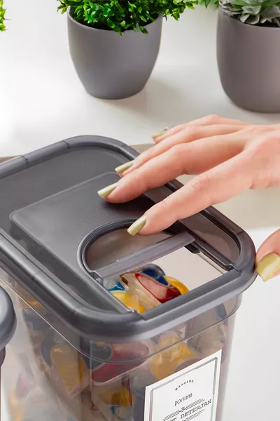 Diamond Labeled 2 Pcs Multi-Purpose Powder And Tablet Detergent Storage Box Container Set 2 Liters