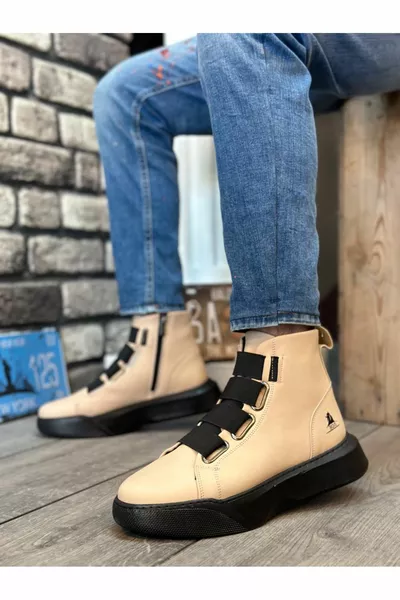  أحذية رياضية عالية النعل للرجال مع أحزمة