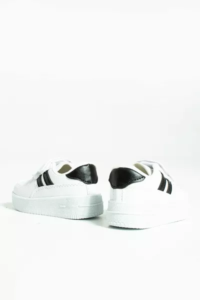 Детские белыеЧерные кроссовки Velcro Детская обувь