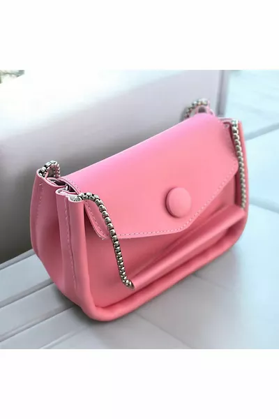 Pink Chain Baguette Bag
