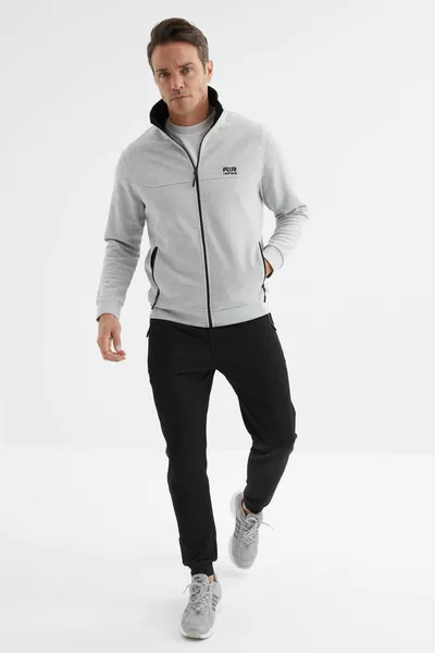 Hugo Grey Melange - Ensemble survêtement homme jogging noir - 