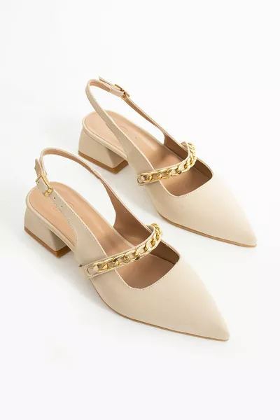 سلسلة كعب قصير بنفسجي كعب كلاسيكي مفصل - شقق الباليه