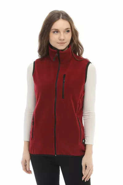 المرأة الصوف متعدد الجيوب الرحلات بورجوندي سترة رياضية