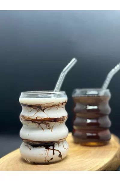 2 Pieces Heat Resistant Knuckle Model Borosilicate Cold - Hot Coffee Cup Straw Gift