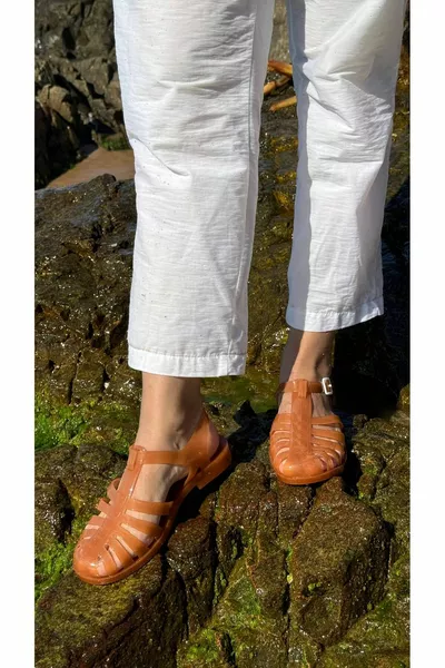 Femmes Enfants Caramel Mer Plage Piscine Rafting Gel Look Rayure Antidérapant Semelle Sandales 