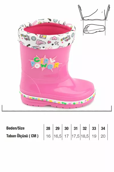 Stivali da pioggia impermeabili per ragazze invernali con fodera calda all'interno