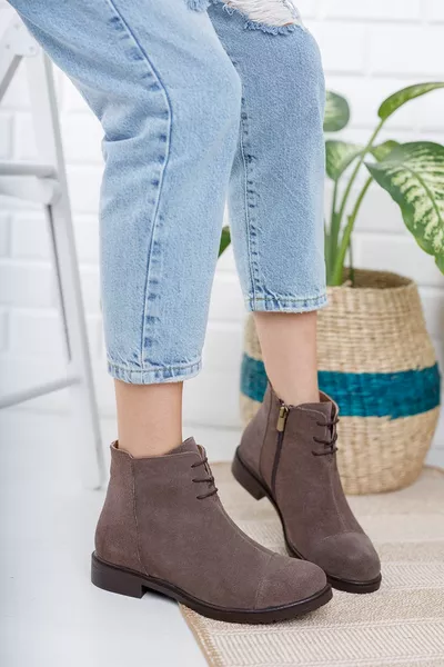 جلد طبيعي المنك من جلد الغزال أحذية جلدية نسائية 