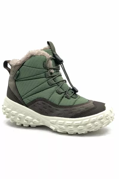 النمر فيلون المطاط الوحيد العظام الاطفال أحذية الثلج الكاكي