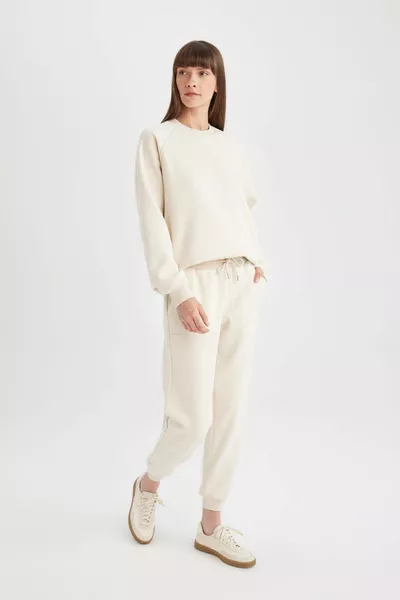 Regular Fit Jogger Eşofman Altı Basic Düz Beli Lastikli Bağcıklı Cepli SP