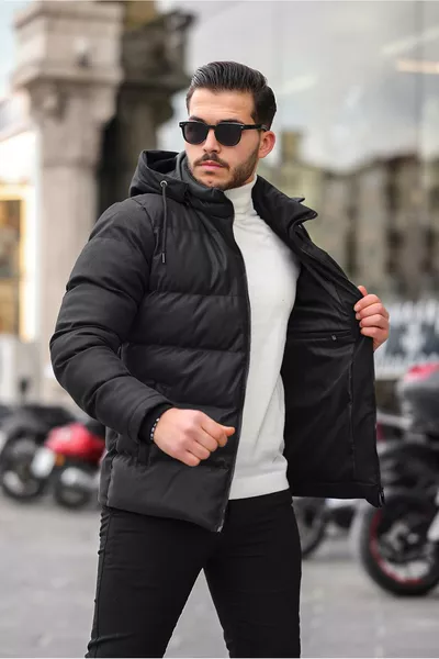 سترة جلد كاربونية بشعار مع قبعة PLDP 