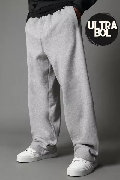 Ultra Loose Style Baggy Sweatpants with Adjustable Cuffs, Can Be Worn Straight or Jogger Style