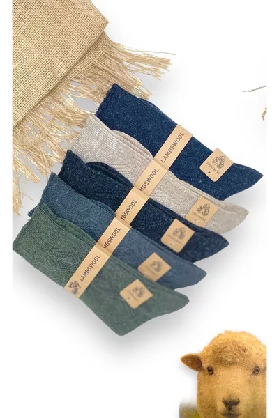 5 أزواج جوارب صوف شتوي من صوف الحمل (صوف خروف خاص دافئ جدًا) 