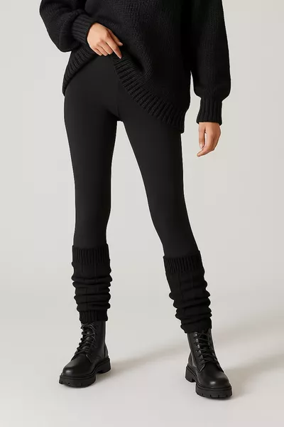 Women's Thick Black Premium Aerobic Tights Boot Socks