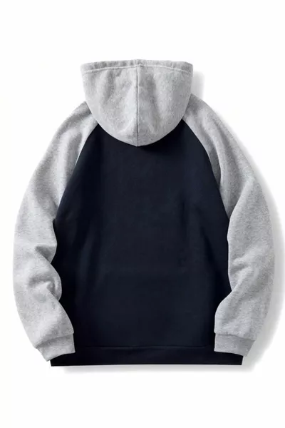 مقنعين الأزرق الداكن رمادي الأكمام هيوستن الفضاء البلوز المتضخم