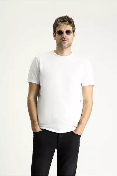 T-shirt en coton suprême slim à col rond