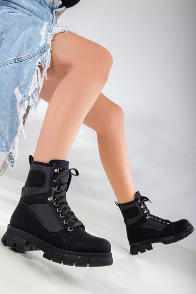 ضوء القمر خيمة النسيج المرأة الأحذية البريدية الأسود