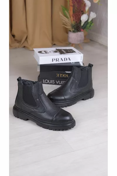 جلد طبيعي ، خفيف الوزن جدا ، الفراء البارد برهان عدم الانزلاق الوحيد أحذية الرجال العظام