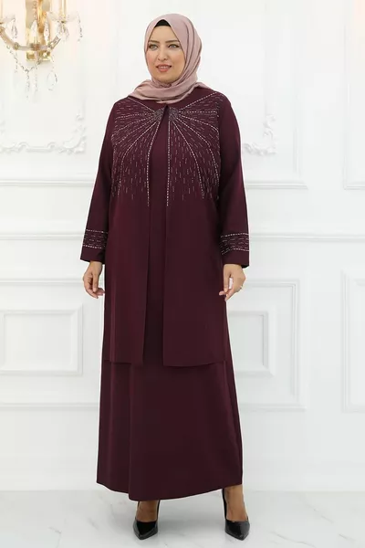 Şükran Abendkleid Burgund