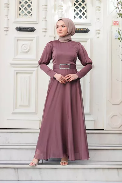 Дженифър балон колан тюл вечерна рокля норка