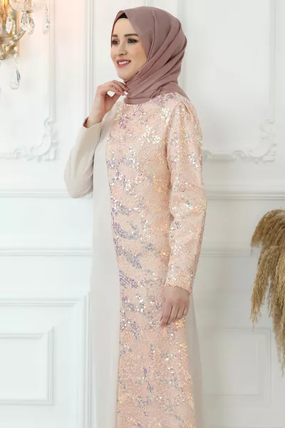 Paillettenbesetztes Abendkleid Powder