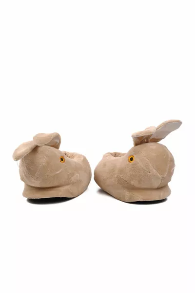 Beige Women's Panduf with Rabbit