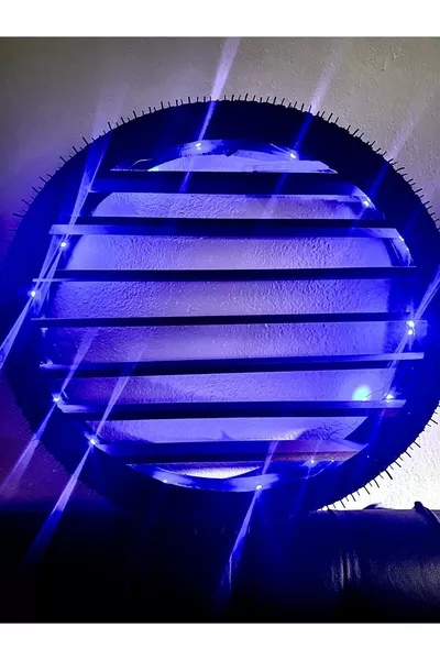 Black Lighted Car Wall Shelf