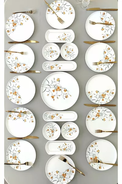 Çiğdem Model  Kişilik  Parça Kahvaltı Takımı Kahvaltı Seti[ Sarı ]