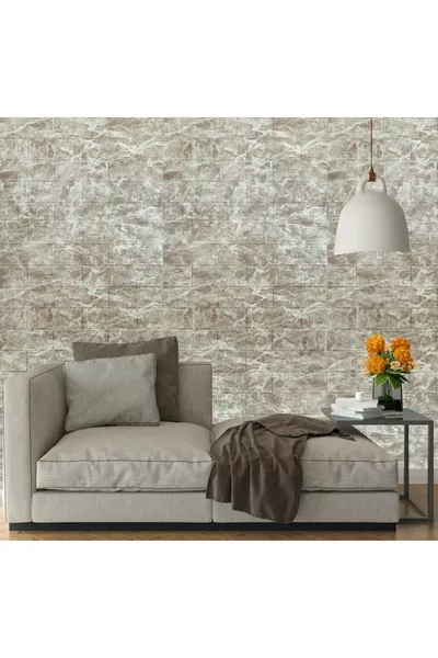 Самозалепващ се панел за стена с бежови тухли за антре и салон