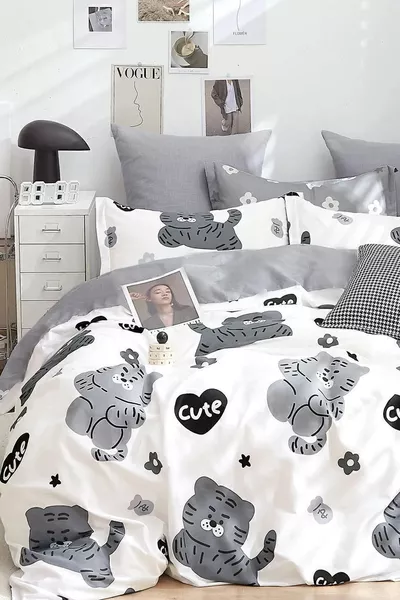 Set di Lenzuola con Angoli Singolo Cute Bianco