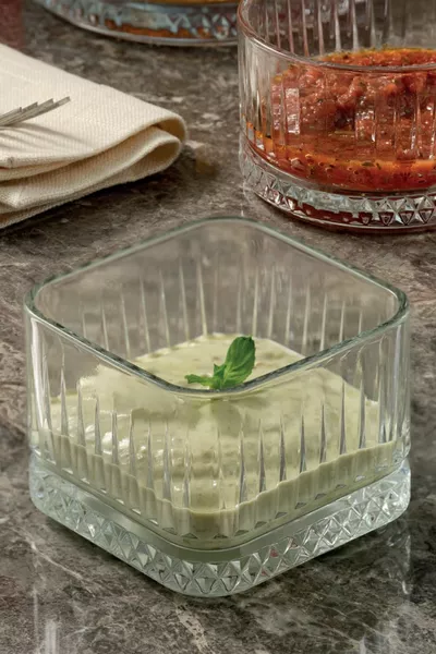 Elysıa Quadrata Ciotola per Snack - Ciotola - Per la Colazione - Per Salse cc - 4 Pezzi