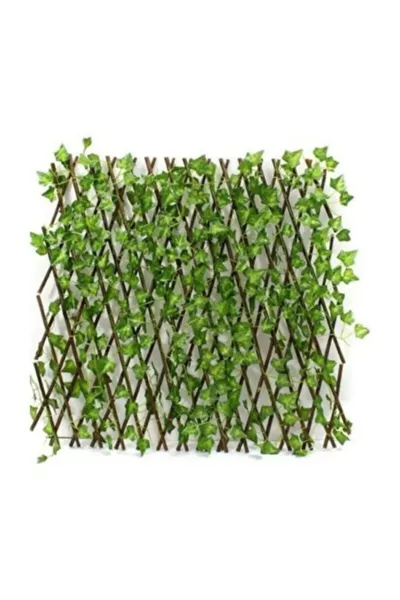 Изкуствена катерлива ограда  см – Разтегателна дървена акордеонна ограда – Декоративна градинска ограда